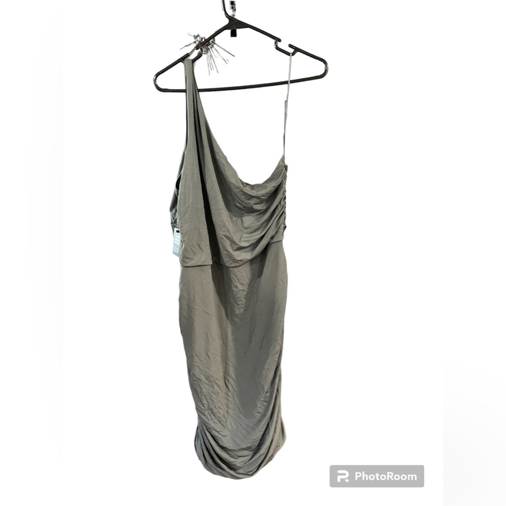 NWT Olive Green Express One-Shoulder Dress XL